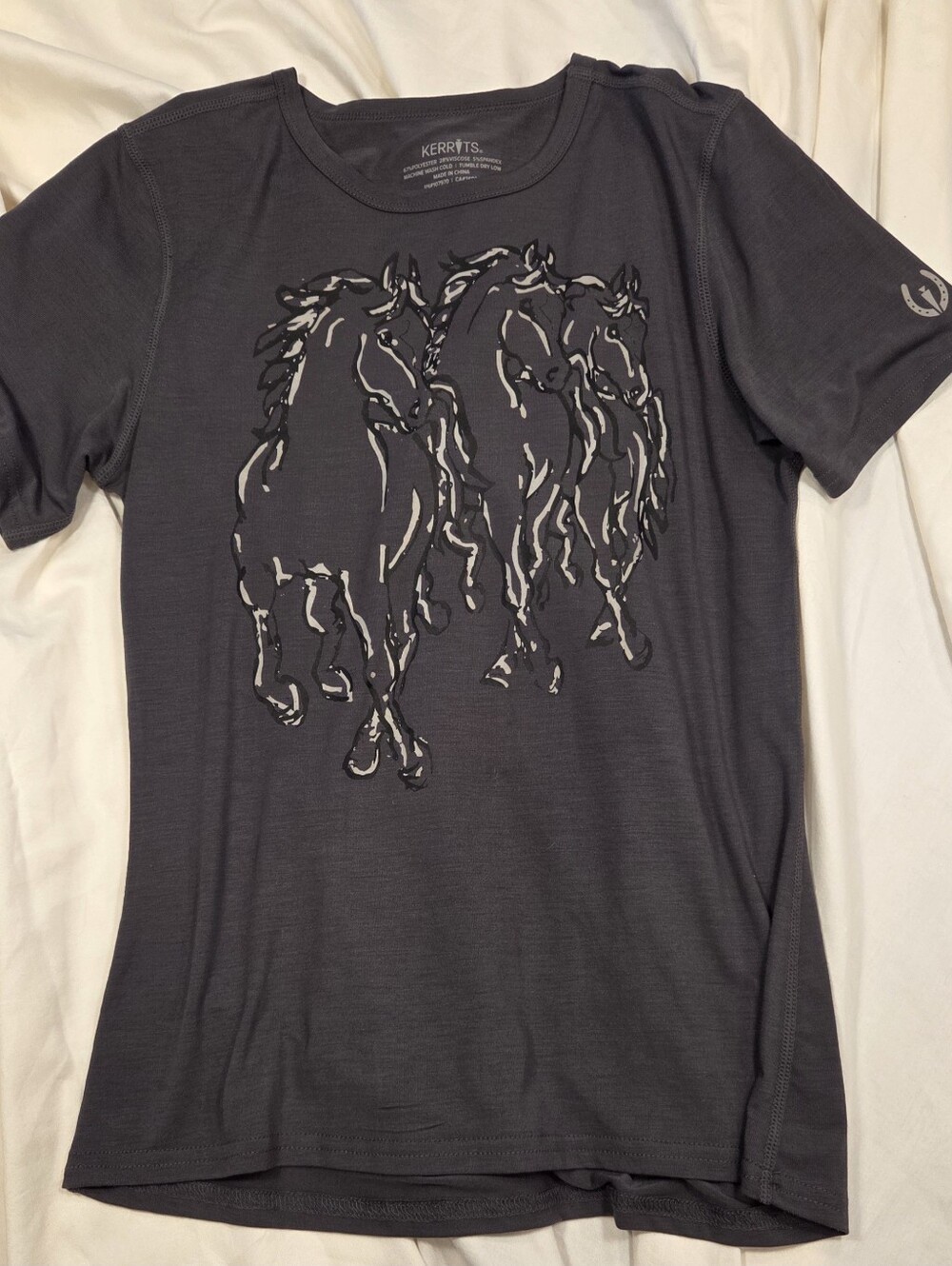 Kerrits Horse Graphic Charcoal Grey  Short Sleeve Tee. XS